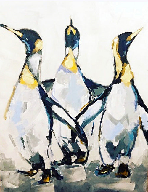 "All Nighter"(Partying Penguins) 40 x 30