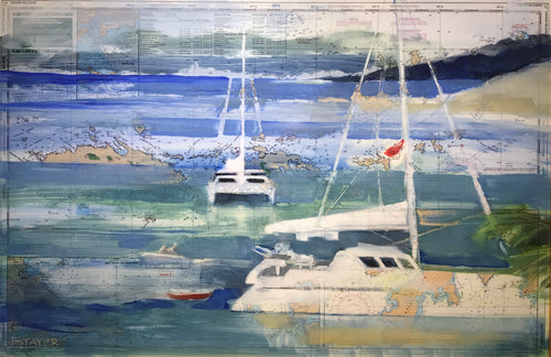 “Virgin Islands - Nautical Chart" 32x45 by Patrick Taylor (Now $1080)