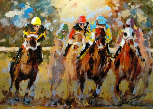 "American Pharaoh-Rebel Stakes Oaklawn Park" 30 x 40 by Bob Snider *(Now $2700)