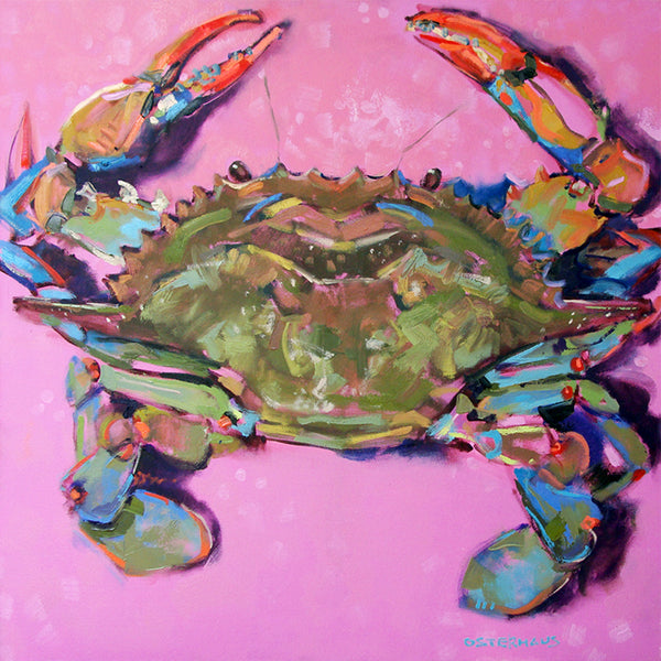 "Crab on Salmon Pink"  40"x40"