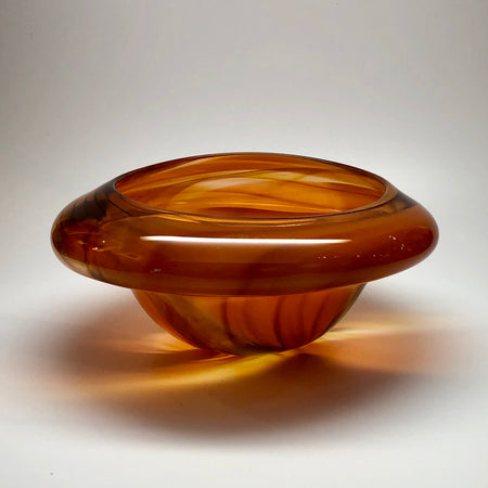 Amber Vessel with embedded Copper Coils 5x4.5x5