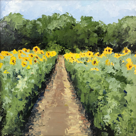 "Sunflower Fields I" 18 x 18