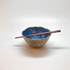 Scallup  Chopstick Bowl w/ Pearl & Blue Glaze