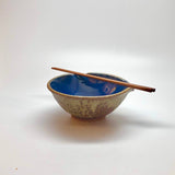 Traditional Chopstick Bowl w/ Pearl & Blue Glaze
