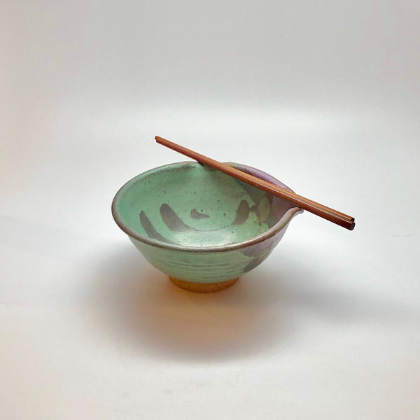 Traditional Chopstick Bowl w/ Green Earth Glaze