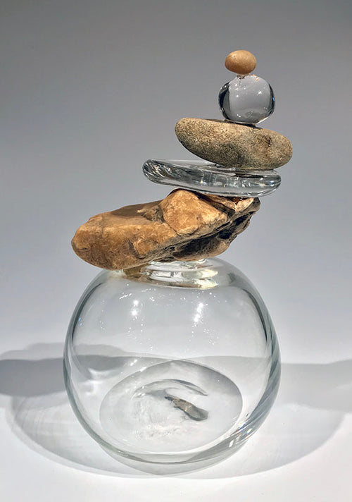 "Cairn" - Extra Large w/ glass bottom   6"x7"x11