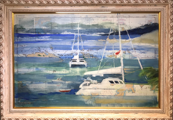 “Virgin Islands - Nautical Chart" 32x45 by Patrick Taylor (Now $1080)